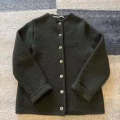 Mademoiselle NONNONダークグリーン ノーカラージャケット