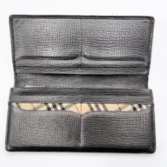 BURBERRY バーバリー レザー 二つ折り 長財布 ウォレット 黒 レザー