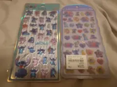 ディズニー　スティッチ シール はるピカ　リフレクター　コットンパフィー