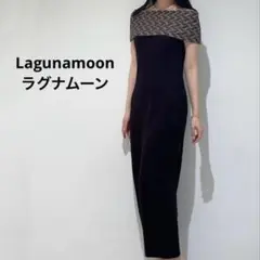 【新品未使用タグ付完売品】anuans ムーンネックタイトワンピースブラック黒 アニュアンス anuans ムーンネックタイトワンピース （BLACK