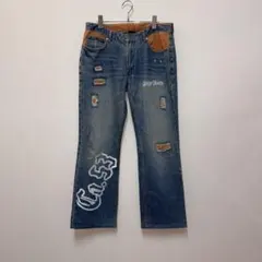 archive フレアデニム ストレート ダメージ Y2K 平成 ケツプリント