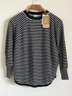 【新品】ビアズリー　麻　ボーダーニットのサムネイル