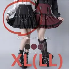 DearMyLove ディアマイラブ スタッズレースブレイドチェーンスカートLL