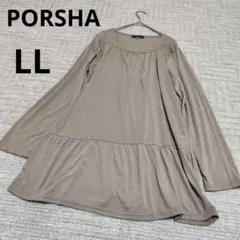 PORSHA ポーシャ 大きいサイズ レーヨン チュニック ワンピース 春 LL