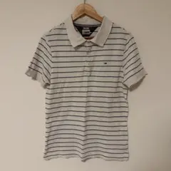 Hilfiger 半袖ポロシャツ X-Large ホワイト/ストライプ