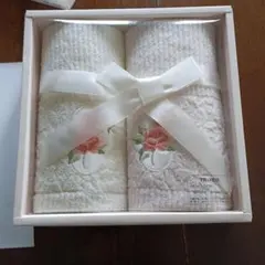 FR-1102 花柄刺繍タオル 2枚セット