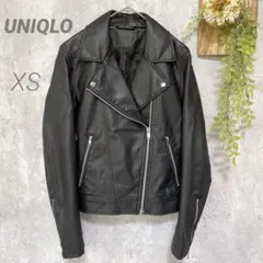 【UNIQLO】ネオレザーライダース　ダブルジャケット　小さいサイズ 黒 XS