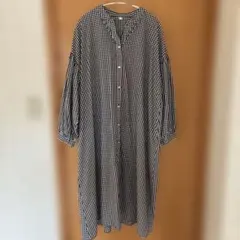 グローバルワーク　ギンガムチェック長袖シャツワンピース Mサイズ