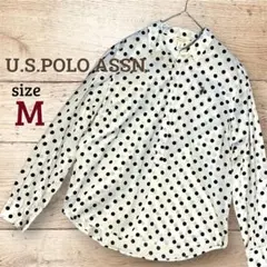 U.S. POLO ASSN. 長袖 シャツ ブラウス（M）ドット柄 袖2way