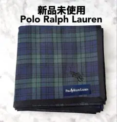 【新品未使用】ラルフローレン/ハンカチ/ブラックウォッチ/黒×緑/チェック柄