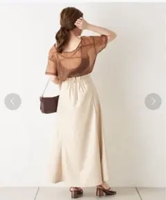 Chico レザー ロング フレアスカート