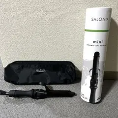 サロニア　ミニ　セラミックカール　ヘアアイロン　ブラック　25mm