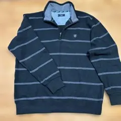 Kent フリース　LLサイズ ブラック/グレーストライプ