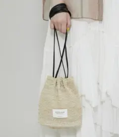 【美品】beautiful people 巾着バッグ かごバッグ