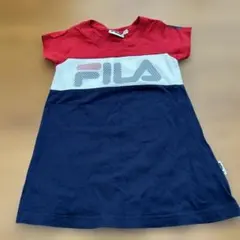 ※6/12まで※　FILA 半袖ワンピース 90サイズ 赤/紺のサムネイル