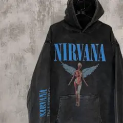 NIRVANA IN UTERO フードパーカー　ヴィンテージ加工　スウェット