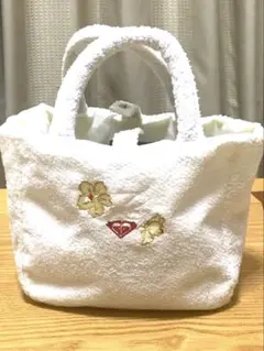 ROXY パイル地 ミニトートバッグ ホワイトのサムネイル
