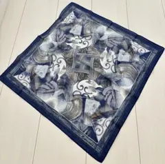 Kansai Yamamoto ハンカチ ネイビー 幾何学模様【新品・未使用】のサムネイル
