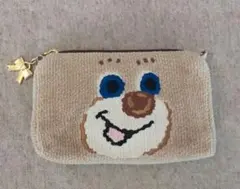 (希少)フェイラー✨ドアップテディ マチ付ポーチ ♥リボン型ファスナーチャーム