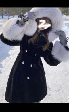 ★Landi イタリア製高級ダウン風コート★毛皮ミンク装飾★軽くて暖かです★細かな部分が丁寧な仕立てです！★ハイクオリティー★