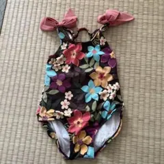 花柄リボン付きベビー水着