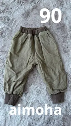 ベビー　暖か　パンツ　オリーブグリーン 90サイズ 長ズボン