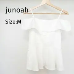 ジュノア junoah オフショルペプラムキャミトップス ホワイト M
