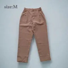 スラックス　テーパードパンツ　ピンク系　履き心地ラク　ウエストバックゴム　M