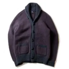 【名作】L.L.Bean バーズアイ柄 ショールカラー ニット カーディガン S