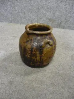 古備前小壷　江戸中期頃　お歯黒壺　古越前　常滑　花器　花入　古美術　骨董　李朝 古備前小壷 江戸中期頃 お歯黒壺 古越前 常滑 花器 花入 古