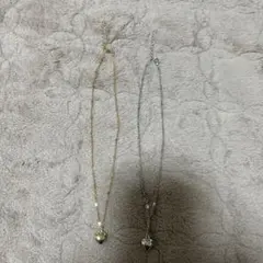 ハート型ペンダントネックレス 2点セット