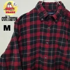 usa古着 croft＆barrow ネルシャツ　M レッド ブラック　チェック