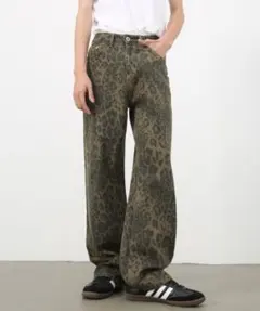 【美品】Ressaca レオパード柄 ワイド ストレートパンツ S ユニセックスのサムネイル