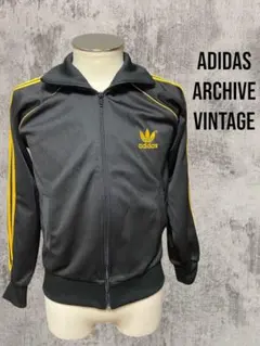 80S〜90s adidasトラックジャケット S黒黄 古着　archive