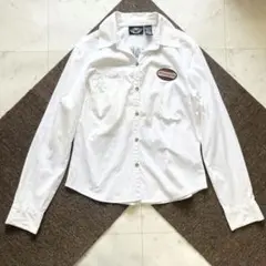 HARLEY-DAVIDSON ハーレーダビッドソン ワイシャツ 長袖 白 M