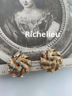 Richelie　イヤリング　ヴィンテージ　ゴールドカラー　小さなストーン