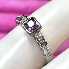 （858)華麗なラベンダー色◆癒しのアメジスト◆リング◆指輪◆パワーストーン