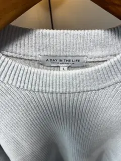 ユナイテッドアローズ　A DAY IN THE LIFE ホワイトリブセーター