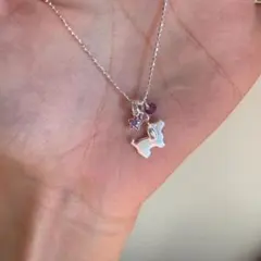 S999銀犬チャーム付きシルバーネックレス