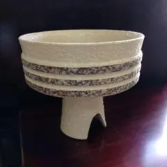 ヴィンテージ 陶器製 コンポート皿 花器 レトロモダン