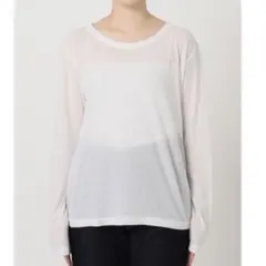 スローブイエナ　ハイゲージ天竺プルオーバー　長袖カットソー　ロンT 白