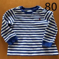 ポロのストライプ長袖Tシャツ80のサムネイル