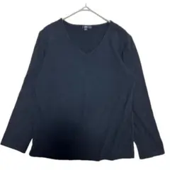 Vネック長袖Tシャツ L　カットソー　トップス　大きいサイズ ロンＴ　a2074