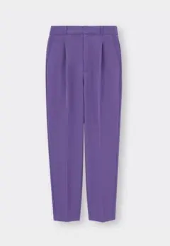 GU パープル ストレッチテーパードパンツ スラックス ウエストゴム
