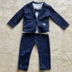 ネイビー ストライプ セレモニースーツ Sサイズ