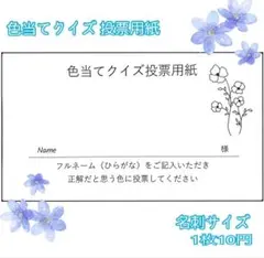結婚式 ウェディング ドレス色当てクイズ 投票用紙 40枚