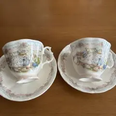 ロイヤルドルトン ウェディング 絵皿2枚セット プレートハンガー付