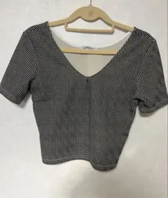 LIP SERVICE ギンガムチェック 半袖 クロップド丈 トップスのサムネイル