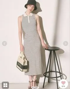 SNIDEL ストライプ ノースリーブ セットアップ　ワンピース