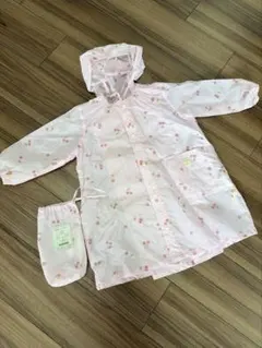 さくらんぼ柄 ベビーレインコート ~90cm〜100cm